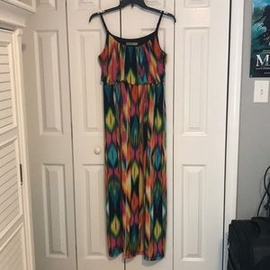 Colorful maxi dress with adjustable straps